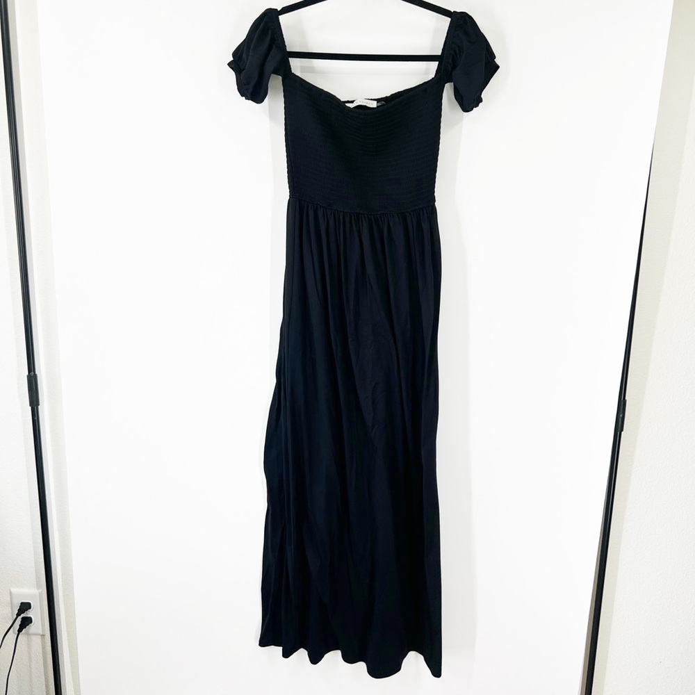 Susana Monaco Black Off-the-Shoulder Maxi Dress